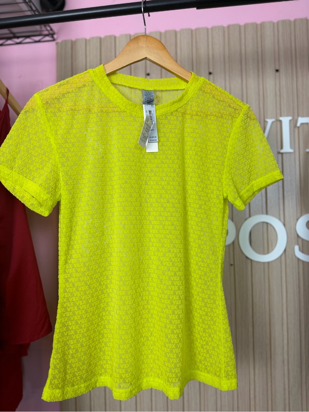 Victoria's Secret Neon Yellow Mesh Beach Tee - Picture 5 of 6